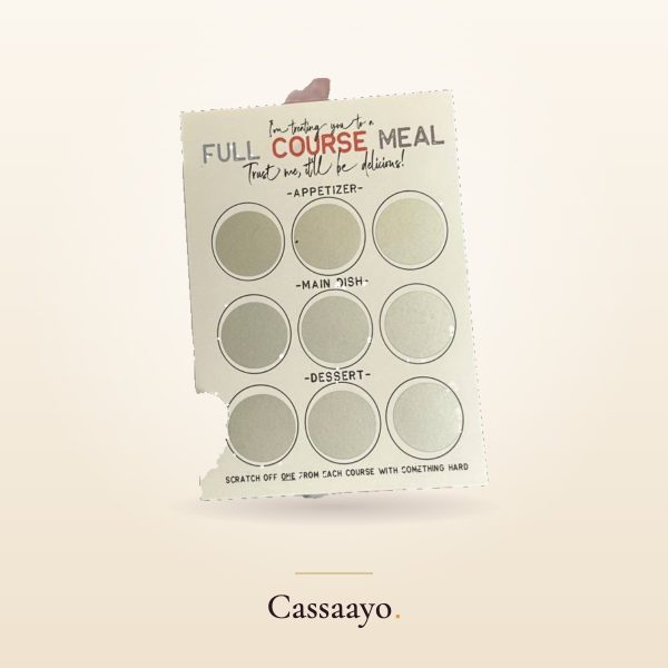 Course Meal Scratch Cards Cassaayo Course Meal Scratch Cards, For Couples